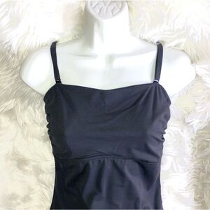FLEXEES Black Shelf Bra Camisole Tank L/XL